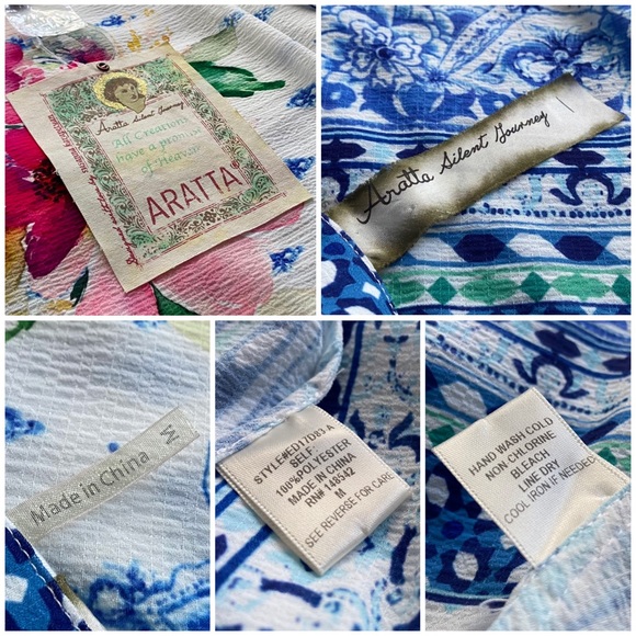 πΊ Aratta, Silent Journey Sacred Geometry Watercolor Floral Skirt - Picture 14 of 16